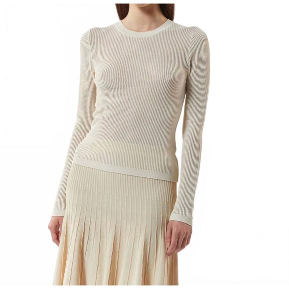 NEW SILVIAN HEACH perforated mesh top in cream - Picture 1 of 4